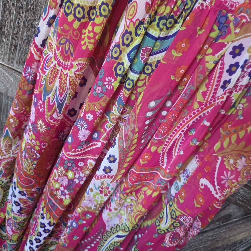 Taillissime Dress Womens Size 14W Hot Pink Floral Sleeveless Sundress Adjustable - Picture 6 of 8